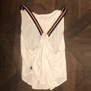 Rainbow strap white Teresa tank top